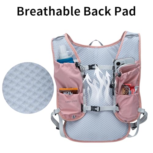 Carey Sten Lightweight Hydration Backpack Running Vest with 1.5L Water Bag - color: pink