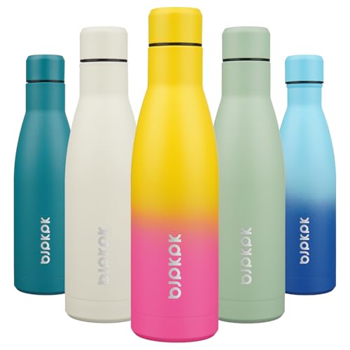 BJPKPK 17oz Skinny Insulated Water Bottle, Stainless Steel Flask - color: Rainbow, size: 17 Ounces