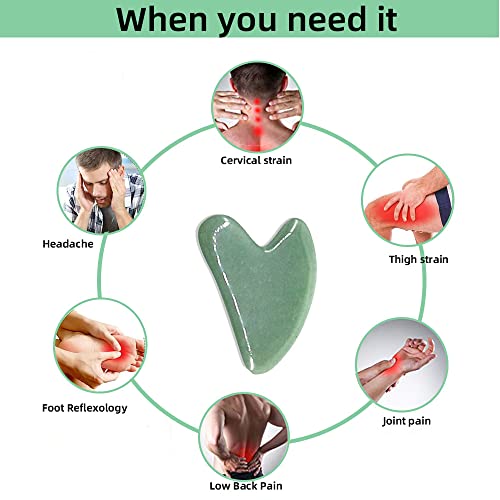 Gua Sha Facials Tools for Jaw Massage Tools Board Natural Jade Stone for SPA Acupuncture Therapy Trigger Point Treatment - style: P