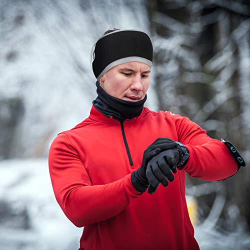 Geyoga 2Pcs Winter Running Ear Warmer Headband for Women Men - color: Black