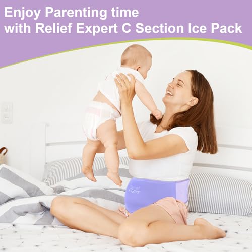 Soft Gel Ice Pack for C-Section Recovery, Cold Therapy Belly Binder,Purple