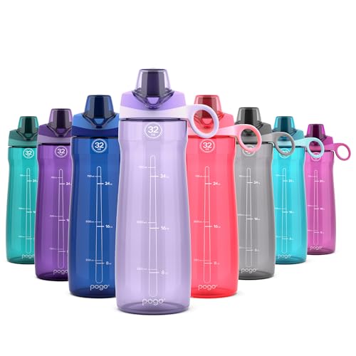 Pogo 32oz Plastic Water Bottle with Chug Lid and Carry Loop, Lilac - color: Lilac, size: 32 Ounces