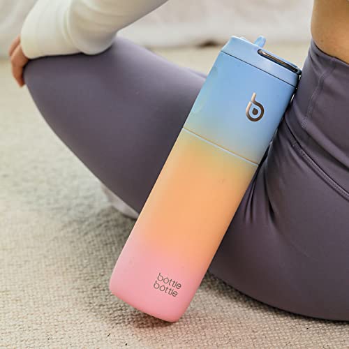 BOTTLE BOTTLE Insulated Water Bottle 24oz with Straw Lid and Handle Sports - color: Blue yellow pink