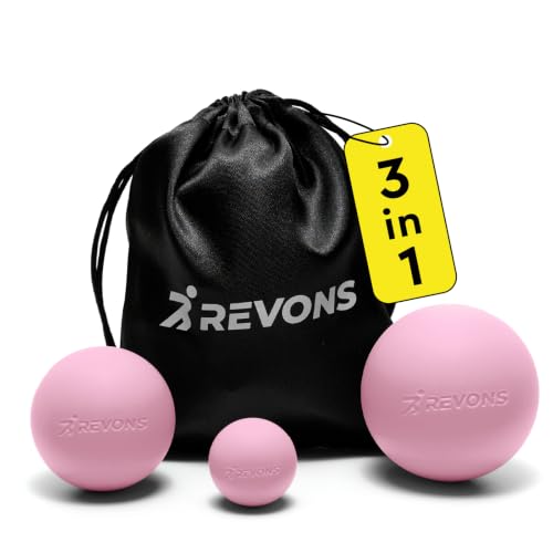 3 in 1 Massage Ball Set – 2.5", 1.9" & 1.2" Firm Silicone Balls for Myofascial Release, Trigger Point Therapy, Back & Foot Pain Relief, Face Fitness, Yoga, Deep Tissue Recovery (Pink) - color: Pink