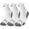 Mens Compression Running Socks: 360° Targeted Support Secure Fit - color: G-white White White, size: 6-9