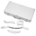 4 Set Stainless Steel Gua Sha Scraping Massage Tool Muscle Scraper - style: 4‑PIECE SET WITH CARRYING CASE