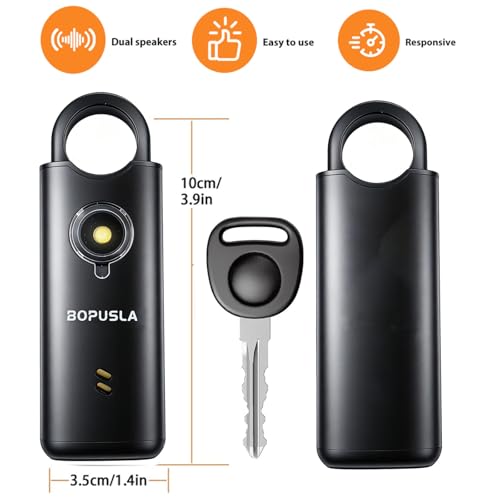 135dB Personal Safety Alarm for Women, SOS Strobe Alarm,Silver - color: silver