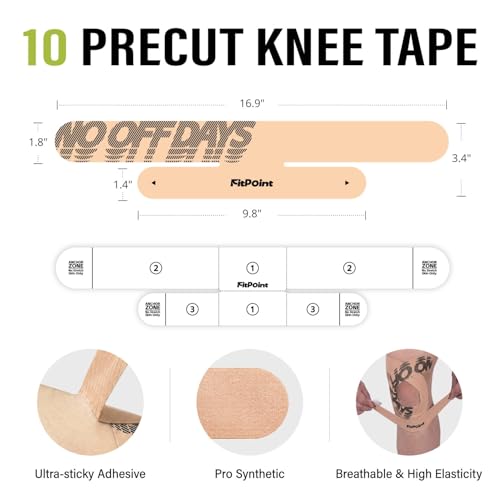 Kinesiology Tape for Knees 10 Pcs Ultra-Sticky Patella Knee Tape Beige - color: Beige