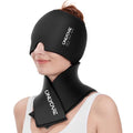 ONLYCARE Migraine Relief Cap, Headache Relief & Neck Ice Pack Wrap Gel Set - color: Black