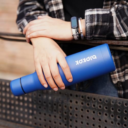 BJPKPK 17oz Skinny Insulated Water Bottle, Stainless Steel Flask - color: Lake Blue, size: 17 Ounces