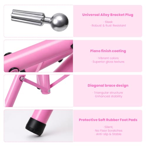 ZQIAN BEAUTY 55 Inch Heavy-duty Wig Head Stand, Adjustable Metal Mannequin Head Stand Tripod For Hairdressing Training Head, Wig Stand Tripod with Tool Tray (Pink, Mannequin Head Not Included) - color: Pink, size: 55 Inch