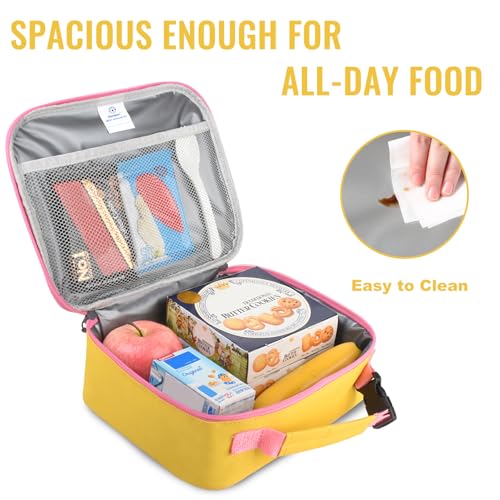 Genteen Kids Insulated Lunch Box for Boys Girls,Back to School,Office - color: C-1pk Yellow