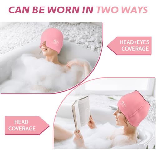 Migraine Relief Cap, Soothing Headache Ice Face Mask Products - color: Pink+green