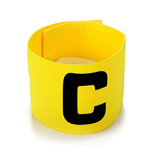 6 Pieces Elastic Soccer Captain Armband Adjustable Football Basketball Player Bands for Adult Youth - color: Yellow