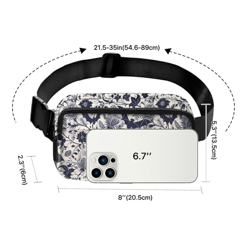Bat Fanny Pack Women Fashion Belt Bag Waterproof Adjustable Strap Waist Pouch Casual Workout Travel Cycling Running - color: White