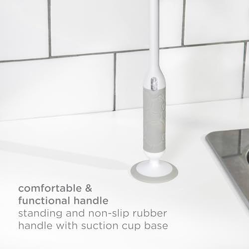 Ubbi Deluxe 2-in-1 Baby Bottle Cleaning Brush Set, Gray - color: Gray Deluxe Bottle Brush