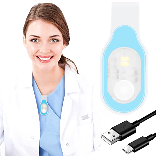 Nurse Lights for Night Shift Rechargeable Nursing Night Light Clip on Hands Free LED Flashlights for Walking Running Pets Outdoor Emergency (Blue) - color: Blue