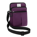 KAMO Multifunction Phone Waist Bag - Diagonal Cross Body Smart Phone Case - Outdoor Bag with Triple Zip - Hipster Crossbody Purse for Women & Men - color: Dark Purple