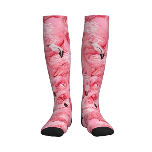 Compression Socks Women And Men For Nurses Travel Pregnancy Recovery Running Athletic - color: Hot Pink Flamingo