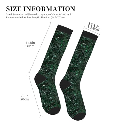 Compression Socks Women and Men 15-20mmHg-Circulation Support Socks for Athletic Running Cycling - color: Circuit Board1
