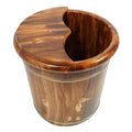 Wooden Foot Bath Bucket Foot Soaking Bath Basin with Lid Wood Footbath Barrel with Massage Beads Plate Pedicure Barrel for Spa, Massage, Sauna 15.75 * 15.75in (Brown) - color: Brown