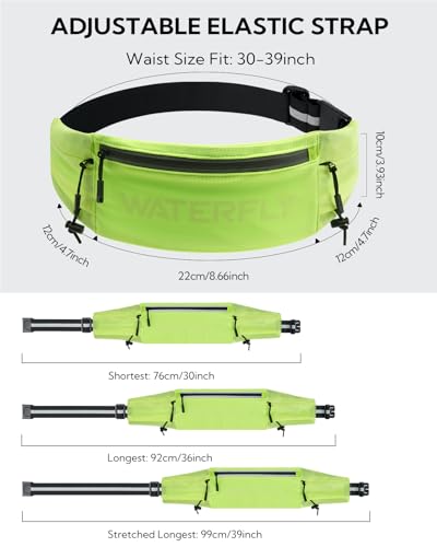 WATERFLY Running Belt Fanny Pack, Runner Race Belt with Bib Clip Yellow - color: Yellow