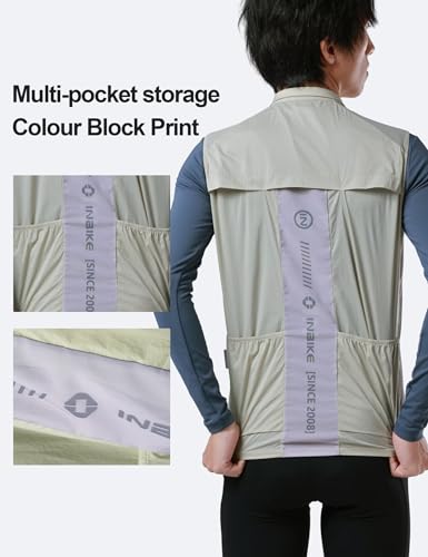 INBIKE Unisex Cycling Vest Windproof Lightweight Sleeveless Jacket - color: Green, size: X-Large