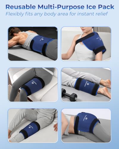 KingPavonini Soft Large Ice Pack for Injuries Reusable with Straps, 11"x15" - style: Large w/ Straps (Pack of 1)