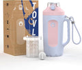 32oz Insulated Water Bottle Multi-Function Sports Jug with Handle & Magnetic Blender - Leak Resistant for Baseball Football Gym & Outdoor Activities (Dreamy Purple & Pink) - color: Dreamy Purple & Pink
