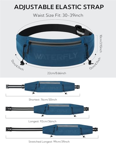 WATERFLY Running Belt Fanny Pack, Runner Race Belt with Bib Clip Dark Blue - color: Dark Blue