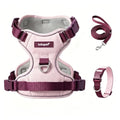 Dog Harness and Leash Set with Collar, No Pull Reflective Pet Vest Harness with Control Handle for Medium Large Dogs Walking and Training - color: Pink, size: M(Neck:18.1-28.3",Chest:21.3-28.3")