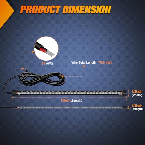 Nilight Boat Light Strip 2PCS 13" 66 LED Red Green Navigation Marine Lights - color: 66LED Light Strip-2Pcs