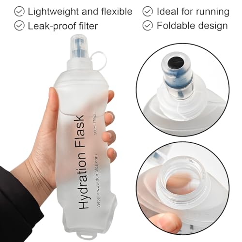 WILDREEDS 150ml Soft Flask, TPU Collapsible Soft Water Bottle for Hydration Pack, Running Vest, Folding Water Bottle for Hiking Cycling Climbing-1Pcs, White - color: 150ml White