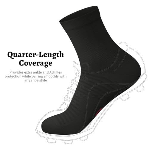 Compression Running Ankle Socks Men & Women 6 Pairs Quarter Cycling Socks - color: Black, size: Large-X-Large