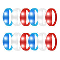 12 Pcs LED Glow Bracelets Sound Activated Flashing Light Up Bracelet for New Years Eve Glow in the Dark Party Supplies Christmas Party Favors Birthday Gift Carnival Concerts Night Events - color: RedBlueWhite