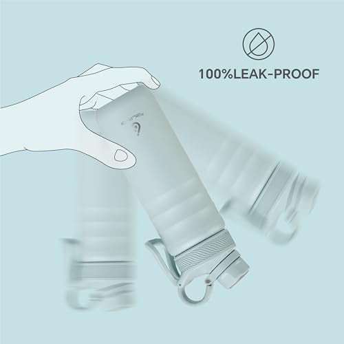 IDEUS 24oz Stainless Insulated Bottle with 2 Leak-Proof Lids, Light Blue - color: Light Blue, size: 24 Ounces