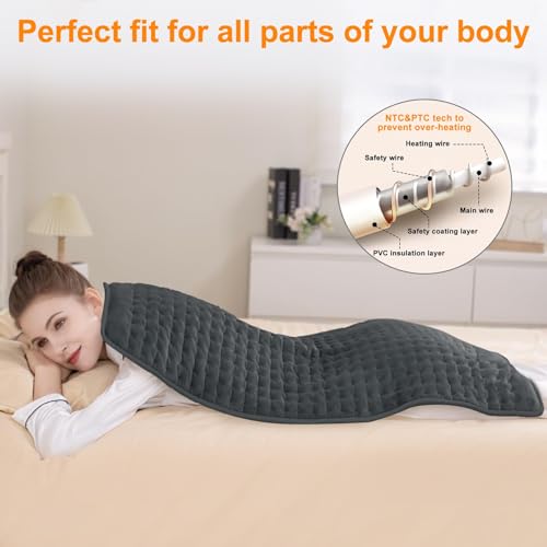Heating Pad,Electric Heating Pads,Heating Pad for Back,DimGray,40x20 Inch - color: Darkgray, size: 40x20 Inch