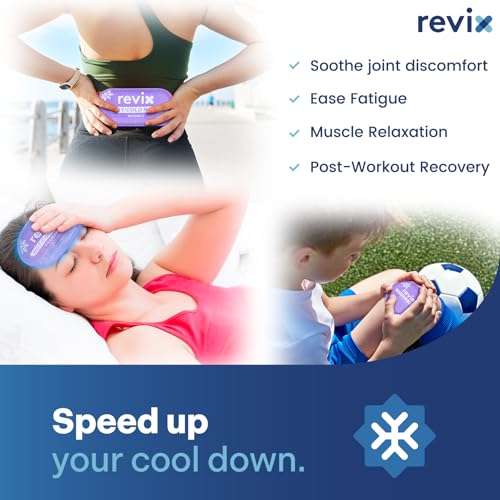 REVIX Ice Packs for Injuries, 5 Pack Hot & Cold Gel for Knee & Back, Purple - style: Purple-5 Pack