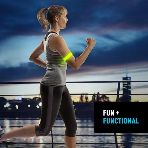 Nite Ize SlapLit Rechargeable LED Slap Wrap - Light-Up Slap Band for Wrists or Ankles - Wristband for Nighttime Visibility - Running, Biking, Hiking & More - Neon Yellow with Green LED