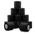 OK TAPE 12 Rolls Self Adhesive Bandage Wrap, Cohesive Elastic Athletic Tape - color: Black, size: 2 Inch
