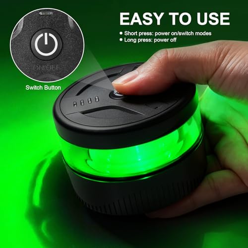 NeaLia Magnetic Wireless Beacon Light, USB-C Strobe Light, Green - color: Green