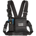 LUITON Radio Chest Harness with Reflective Strips Shoulder Holster Radio Vest Holder Two Way Radio Vest Rig Walkie Talkie Case with Front Pack Pouch for Motorola/Midland/Baofeng/Retevis - color: 22165 Black
