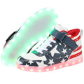 YuanRoad Unisex LED Light Up Shoes with USB Charging Glowing Luminous LED Sneakers - color: Blue High Top, size: 10.5 Women/8.5 Men