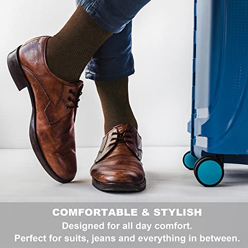 NEWZILL Copper Compression Dress Socks for Women & Men, 15-20 mmHg - color: Brown, size: Small-Medium