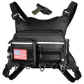 PLUSINNO Chest Bag For Men and Women, Chest Rig Tactical Vest for Sport, Running Phone Holder, EDC Travel Chest Pack for Hiking, Running, Motorcycling,Workouts