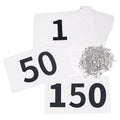 TRIWONDER Race Bibs Running Numbers with Safety Pins, Tyvek 4"x7" Large Numbers 1-500 for Marathon Runners Events Sports Games - color: Black&White [4"x7"] 1-150