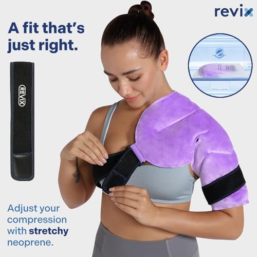 REVIX Ice Pack for Shoulder Rotator Cuff, Reusable Gel Cold Pack - size: Standard, style: Purple