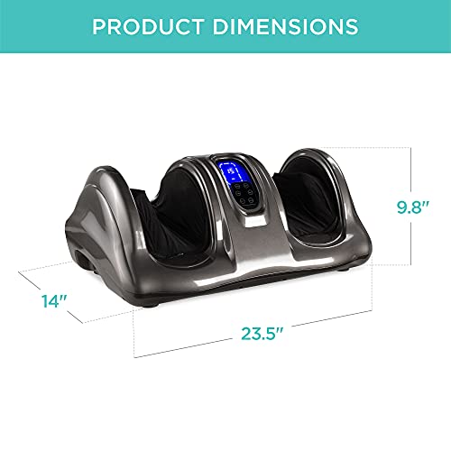 Best Choice Products Shiatsu Foot Massager for Pain Relief, Plantar Fasciitis, Neuropathy, Blood Circulation, Remote Control w/Compact Design - Gray - color: Gray