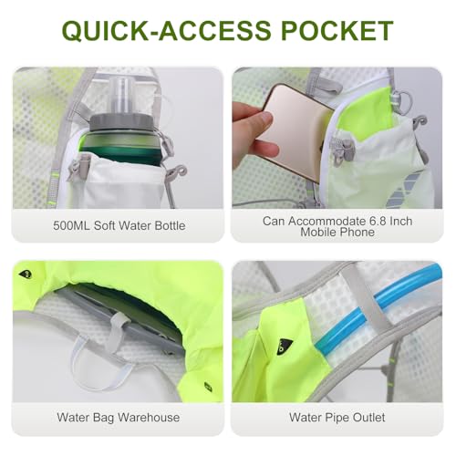 IX INOXTO Running Vest Hydration Backpack, Lightweight Running Backpack - color: Green