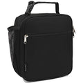 FlowFly Kids Lunch Box Insulated Letter Print Soft Bag Mini Cooler Back to School Thermal Meal Tote Kit for Girls, Boys, Black - color: Black